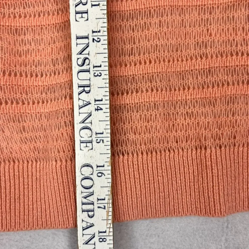 Pilcro Stitched Cashmere Sweater Women's Small Peachy Pink Crop Boxy